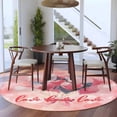 thumbnail image 3 of Round Rugs 8Ft, Love Heart Valentines Round Area Rug Washable Indoor Throw Carpet, Pink Red Grey Love Heart Balloon Large Non Slip Circle Rug for Kids Room RV Home Decor Aesthetic, 3 of 8