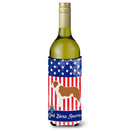 

Carolines Treasures BB3376LITERK USA Patriotic Saint Bernard Wine Bottle Beverge Insulator Hugger Wine Bottle