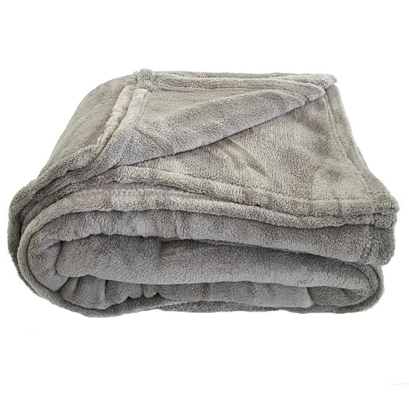 Coral Fleece Throw Blanket Soft Elegant Cover Queen Gray