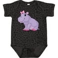 thumbnail image 3 of Inktastic Cute Purple Hippo Girls Baby Bodysuit, 3 of 5