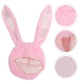 thumbnail image 2 of EeaseMX Gorro de conejo de dibujos animados con orejas móviles de peluche para mujeres y niñas (rosa), 2 of 7