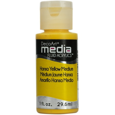 UPC: 0766218077295 | DecoArt Media Fluid Acrylic Paint 1 oz. Hansa Yellow Medium (Series 2)