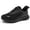 Black, variant on Women's Shoes Slip-On Sneakers,Non Slip, Wide, Flat Heel, Closed Toe,9