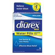 Diurex Max Caffeine Free Water Pills, 24 Caplets, 2 Pack