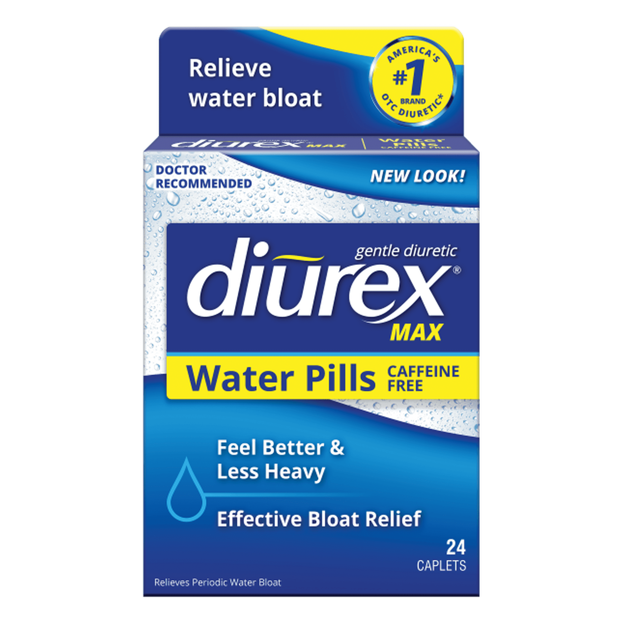 Diurex Max Caffeine Free Water Pills, 24 Caplets, 2 Pack