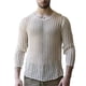 thumbnail image 2 of Camiseta interior de punto transparente para hombre Ticfox top hueco de manga larga, 2 of 6