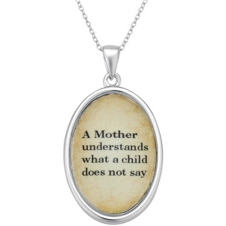 Sterling Silver A Mother Sentiment Pendant, 18