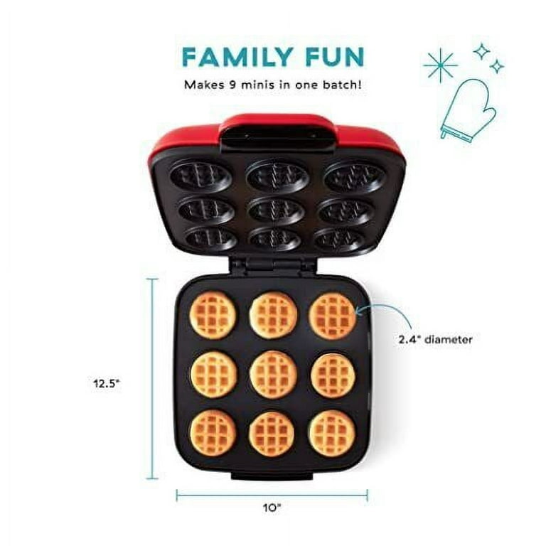 Delish By Dash Waffle Bite Maker, Makes 9 x 2.4” Waffle Bites with Delish  Recipes for Breakfast, Snacks, Dessert, and More - Red