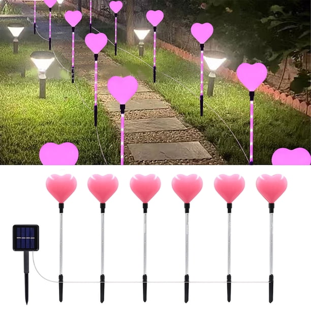 Decoraciones para San Valentín, adornos para San Valentín, regalos para San Valentín, luces solares LED para San Valentín, elementos de forma clásica para San Valentín, decoración navideña para jardín