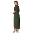 thumbnail image 4 of SR Women's Casual Wrap Floor Length Maxi Dress, 1X, Olive, 4 of 5
