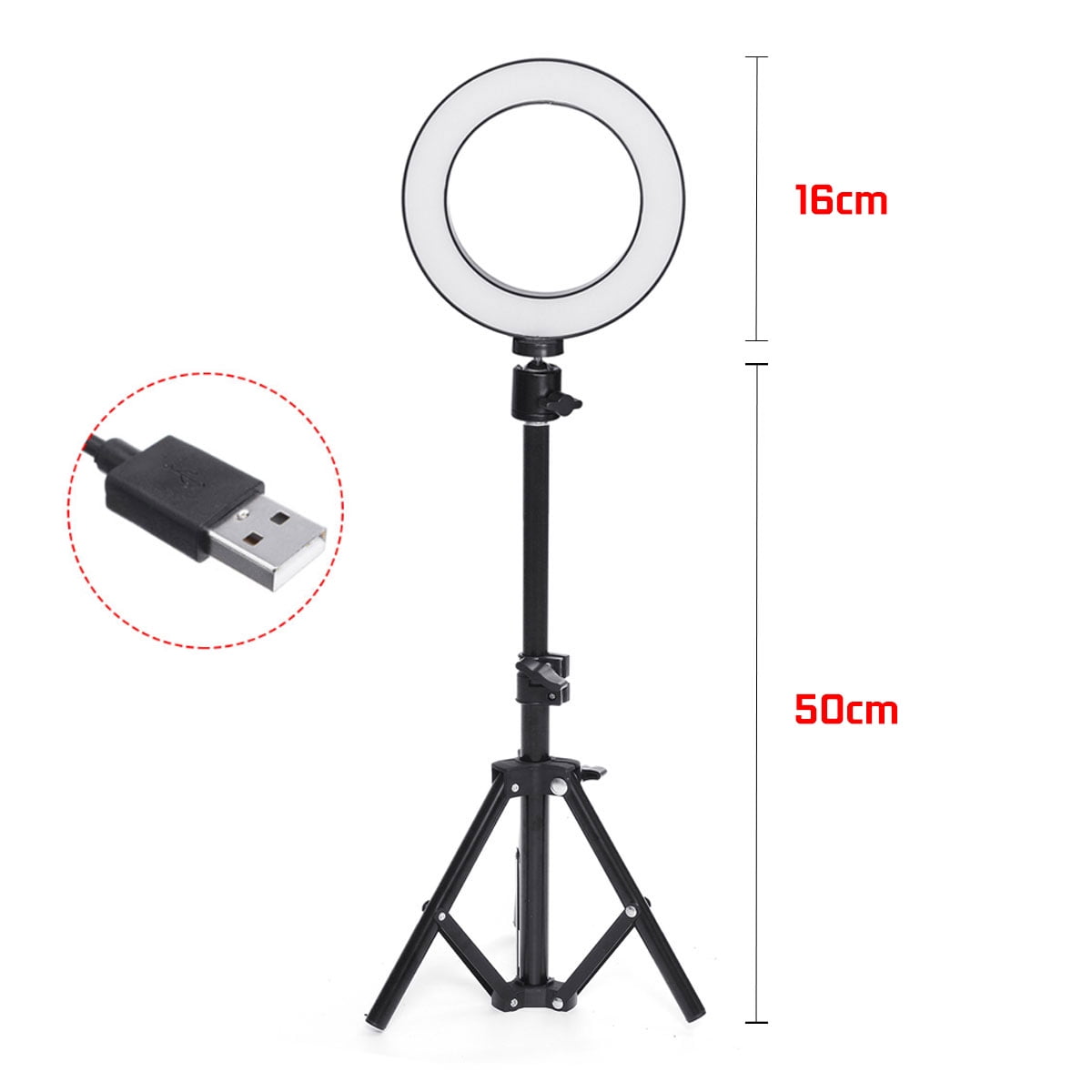 Ring Light Stand Tripod USB LED Ring Beauty Light Cell Phone Holder