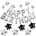 thumbnail image 1 of Banderín de cumpleaños CANREVEL Happy, 16 pulgadas, letras de lámina de mylar plateadas, 1 of 8