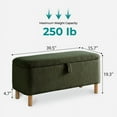 thumbnail image 2 of Othniel 39.5" Green Boucle Storage Ottoman Bench Wood Legs Modern Footrest for Living Room Bedroom, 2 of 9