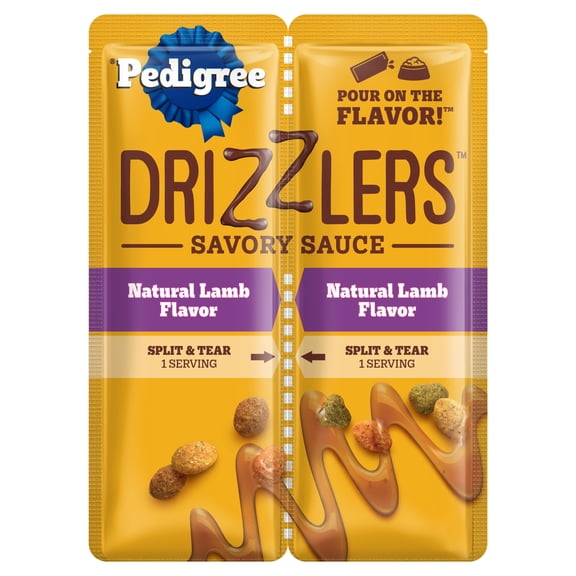 Pedigree Drizzlers Natural Lamb Flavor Savory Sauce Wet Dog, 2.1 oz Twin Pouch