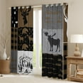 thumbnail image 2 of Homewish Safari Moose Deer Curtains Pack of 2 (42x84 Each),Rustic Farmhouse Cabin Curtains Blackout,Brown Gray Bedroom Curtains For Boys,Breathable Home Decor, 2 of 6