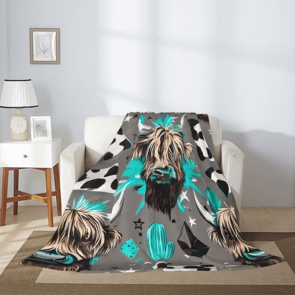 Highland Cow Blanket, Highland Cow Gifts for Women, Cow Gifts for Women for Birthday/Christmas Soft Throw Blanket