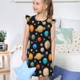 thumbnail image 4 of Balery Planets In Deep Space Camisón de princesa para niñas, pijama de algodón con mangas abullonadas, suave y bonito.-Small, 4 of 6