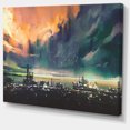 thumbnail image 2 of Abstract Sci fi City Watercolor - Large Photography Canvas Art, 2 of 3