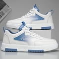 thumbnail image 2 of Men's Low-Top Sneakers with Thick Cushioned Sole - Upper & Round Toe, Minimalist White Casual Shoes Suitable for Gym, Office, Streetwear - - Comfortable Athletic Footwear, 2 of 9