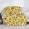 thumbnail image 3 of Honeii Funny Construction Vehicles print throw blanket, crafted from cozy cotton flannel, offers versatile home decor as a bedding suitable for all seasons.-60"x50", 3 of 6