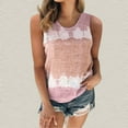 thumbnail image 2 of QLEICOM Womens Summer Sleeveless Tank Tops, Crew-Neck Cotton Loose Fit Tunic Side Split Tshirt, Color Block Tie-Dye Casual Tanks Blouse, Vests Tops, Tees & Blouses S-5XL for Girls, 2 of 5