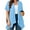 A1-Light Blue, variant on SHOWMALL Women's Plus Size Summer Shrugs Draped Front Open Boleros Light Blue 3X Casual Short Sleeve Lightweight Cardigan Layering Coat