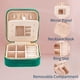 thumbnail image 5 of Joyero de terciopelo de viaje con espejo, mini estuche de regalo para mujeres y niñas, pequeñas cajas organizadoras portátiles para anillos, pendientes, collares, pulseras, 5 of 5