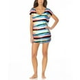 thumbnail image 2 of Anne Cole BLUE MULTI Mesh Tunic Coverup, US Large/X-Large, 2 of 2