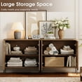 thumbnail image 5 of 63" Modern Reeded TV Stand with Doors, Entertainment Center with Shelf, Wooden TV Console with Storage for Living Room, 5 of 8