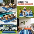 thumbnail image 4 of Mexican Style Outdoor Rug for Patio/Deck/Porch, Non-Slip Large Area Rug 6 x 9 Ft, Colorful Mexico Stripes Ombre Blue Indoor Outdoor Rugs Washable Area Rugs, Reversible Camping Rug Carpet Runner, 4 of 8