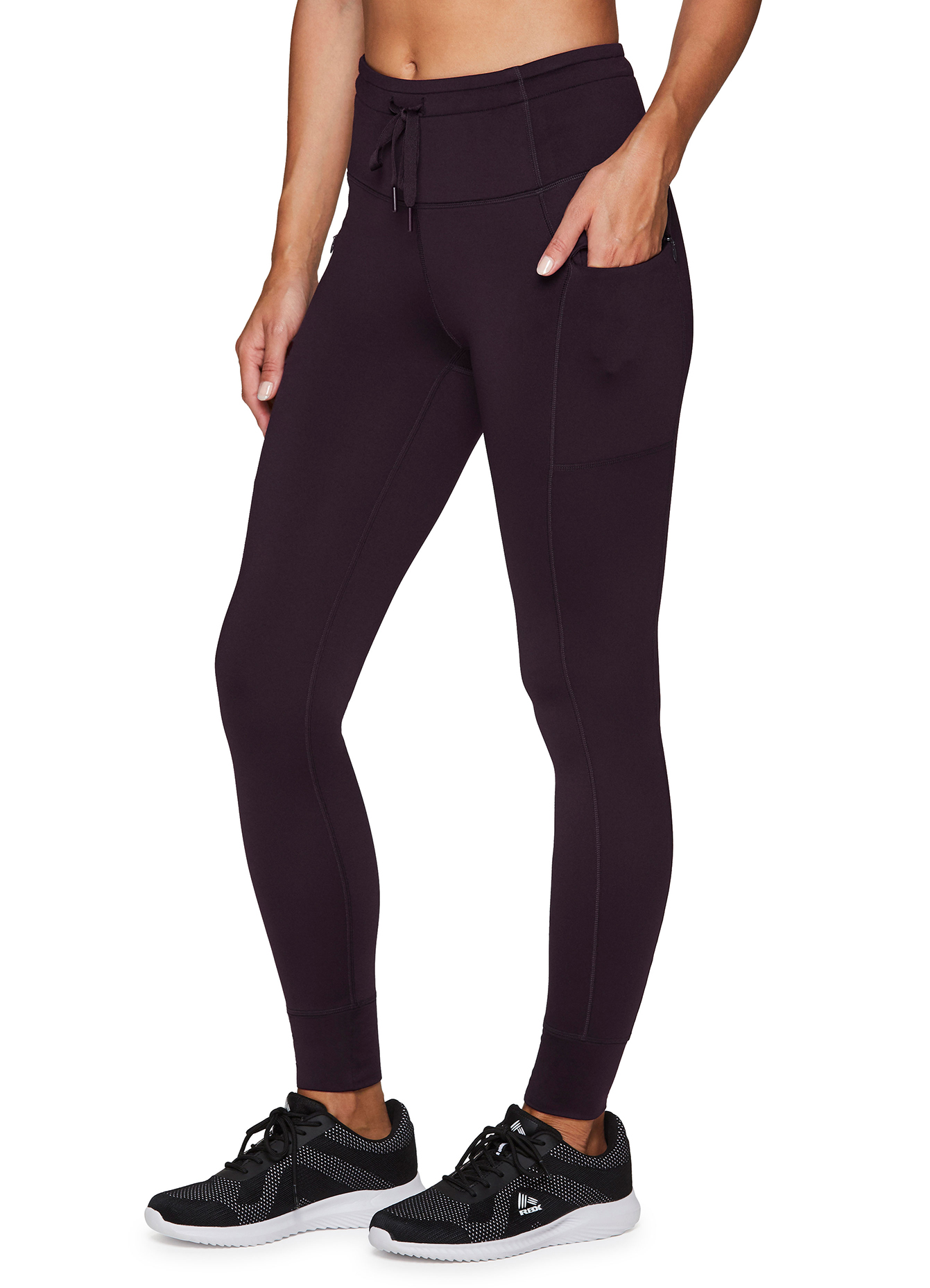 RBX Active Women's Drawstring Fleece Lined Legging/Jogger With Zipper