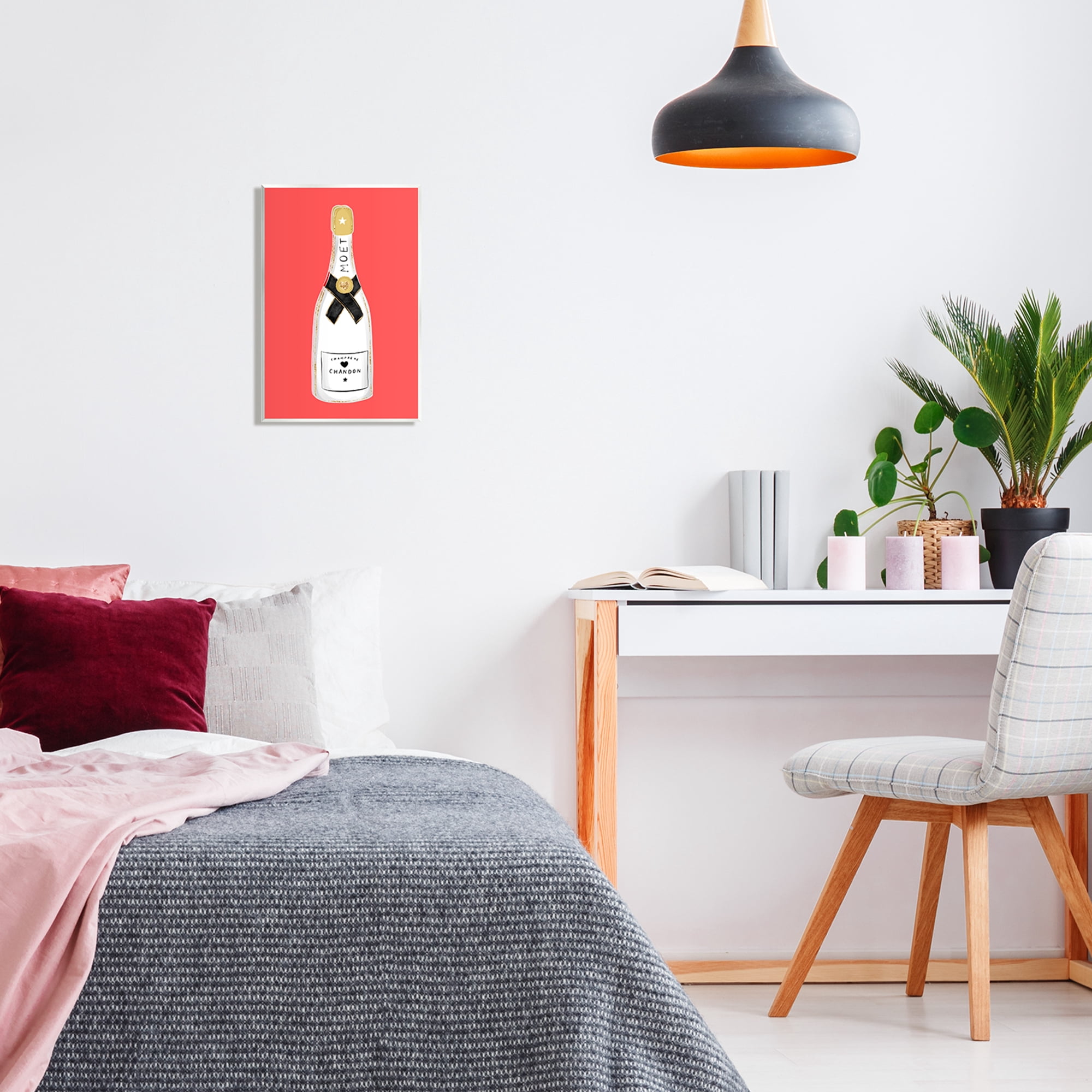 Stupell Industries Champagne on Red Food & Beverage Painting Unframed Art Print Wall Art, 10 x 15