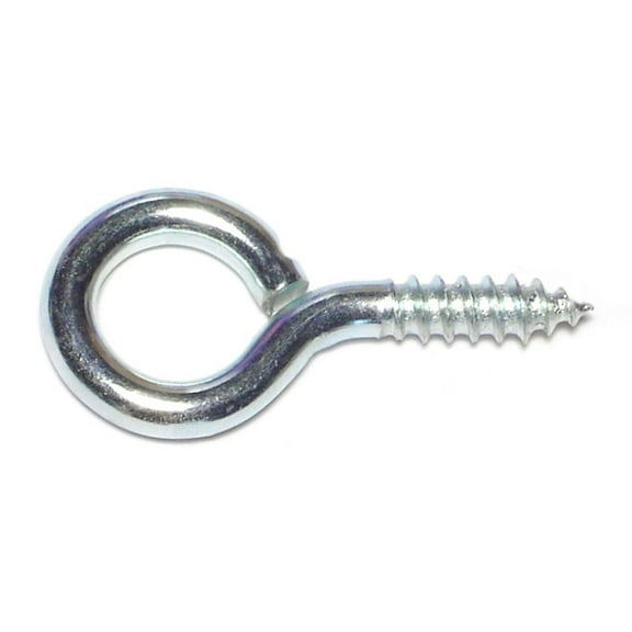 7/32" x 5/8" x 2-3/16" #4 Zinc Plated Steel Screw Eyes LSEBS-061