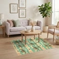 thumbnail image 3 of ODIKA 4'x6' Ultra-Soft Area Rug, Turtle Ocean Beachy Waves Entry Themed Teal Bathroom Nautical Flowing Dynamic None Washable, Bare feet friendly, Silk-Touch for Bedroom Home office, 3 of 7