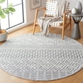 thumbnail image 2 of SAFAVIEH Casablanca Braelyn Diamond Area Rug, Grey/Ivory, 6' x 6' Round, 2 of 8