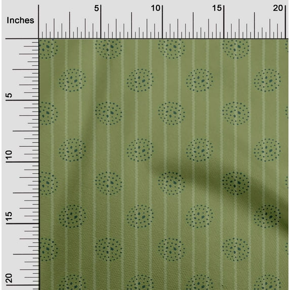 oneOone Organic Cotton Voile Fabric Dot & Stripe Block Decor Fabric Printed BTY 42 Inch Wide