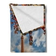 thumbnail image 2 of Paris Soft Flannel Fleece Throw Blanket, Eiffel Tower in Autumn Season Fall Leaves and Cloudy Sky, Cozy Plush for Indoor and Outdoor Use, 50" x 70", Burnt Sienna Multicolor, by Ambesonne, 2 of 5