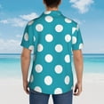 thumbnail image 4 of Disketp Sky Blue And White Polka Dot Hawaiian Shirts for Men,Mens Casual Short Sleeve Button Down Shirts Beach Shirt,3X-Large, 4 of 7