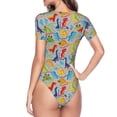 thumbnail image 4 of Easygdp Dinosaurus Women's One-Piece Swimsuit Slim Fit Crew Neck Bodysuit Athletic Swimwear with Concealed Buckle - Large, 4 of 9