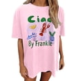 thumbnail image 2 of TrendOFT Womens Oversized Tees Drop Shoulder Crew Neck Short Sleeve Casual Lightweight Daily Tops Pink1 M, 2 of 4