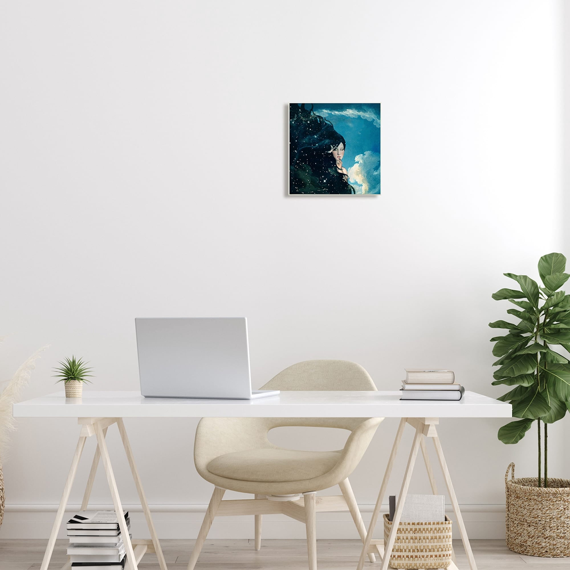 Abstract Starry Night Sky Hair Daytime Clouds Novelty Painting Unframed Art Print Wall Art