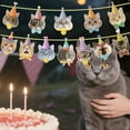 thumbnail image 4 of Cat Birthday Banner Decorations For Party Supplies Universal Design Paper Flags Banners & Accessories Festive Celebration Decorative Theme A, 4 of 4