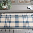 thumbnail image 2 of SAFAVIEH Courtyard Benjamin Plaid Indoor/Outdoor Area Rug, Beige/Blue, 4' x 5'7", 2 of 14