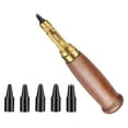 thumbnail image 3 of yuksok Automatic Leather Hole Punch Set Versatile for Bookbinding Rotary Punch Tool Brown, 3 of 9