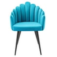 thumbnail image 4 of Modway Vanguard 19.5" Scalloped Back Velvet Dining Chair in Black/Blue, 4 of 7