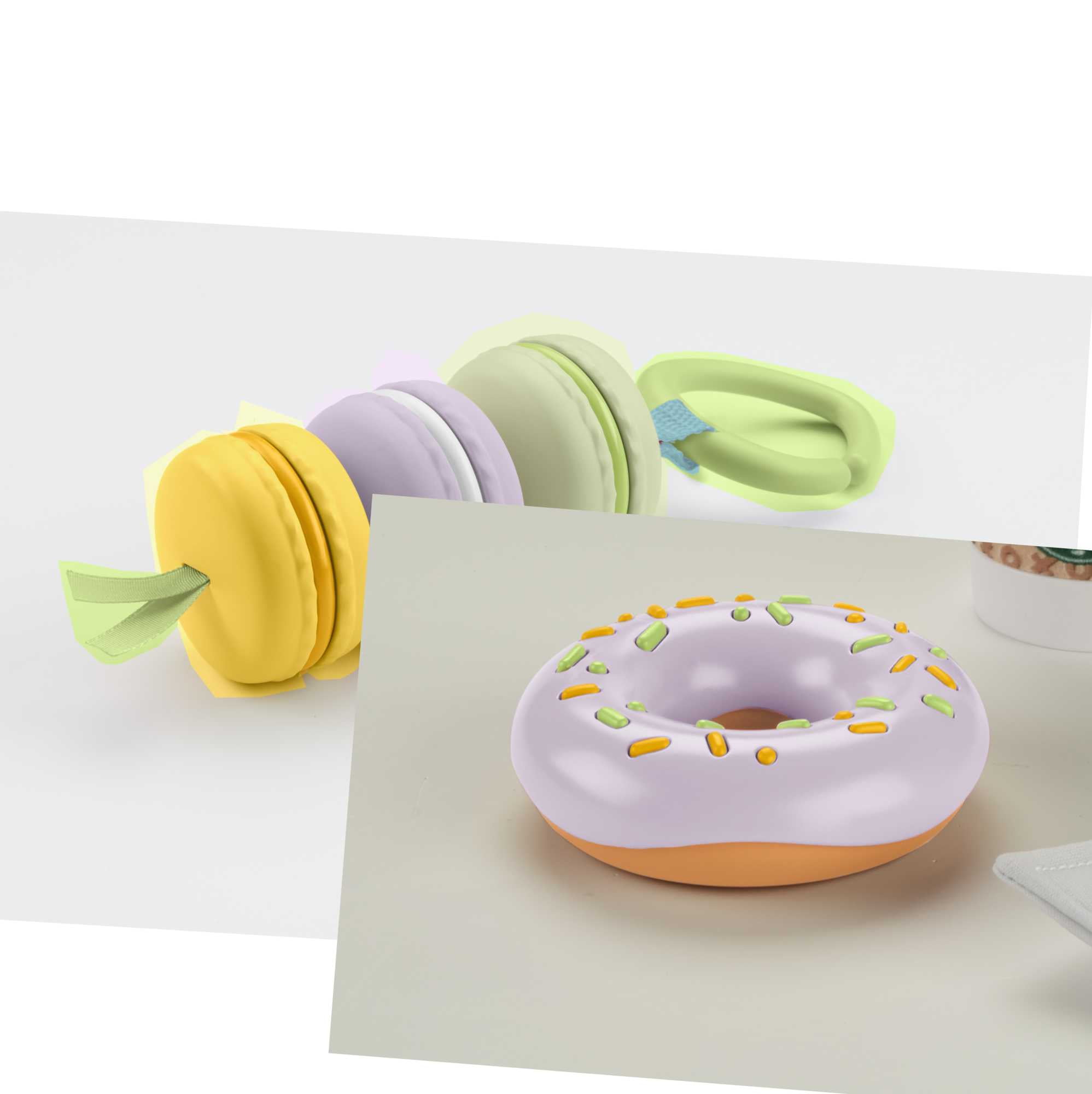 Fisher-Price Eat Dessert First Gift Set 2 Pretend Food Rattle Toys for Infants 3+ Months, Plastic