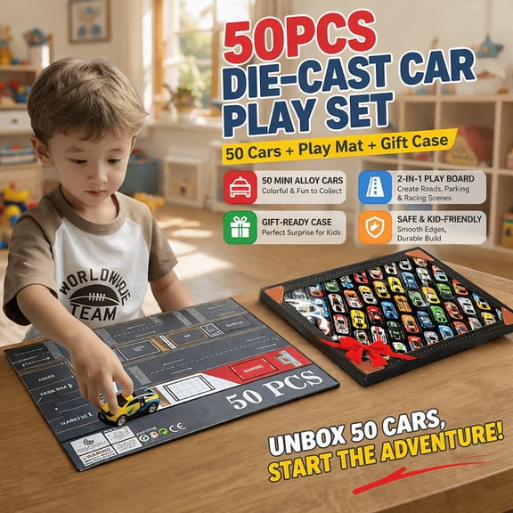 Curear Mini Pull Back Toy Cars, Race Car Party Favors for Kids Ages 4-8, 50 Pcs