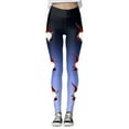 thumbnail image 3 of MKLEKYY Leggings deportivos para mujer, leggings de entrenamiento, pantalones con estampado navideño de bloques de color, leggings elásticos suaves 173, 3 of 4