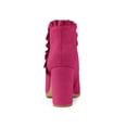 thumbnail image 4 of Unique Bargains Women's Ruffle Block Heel Ankle Boots HotPink (Size 7), 4 of 8