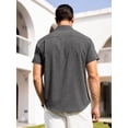 thumbnail image 7 of Youclos Men's Button Down Shirt Linen Short Sleeve with Pocket, 7 of 7